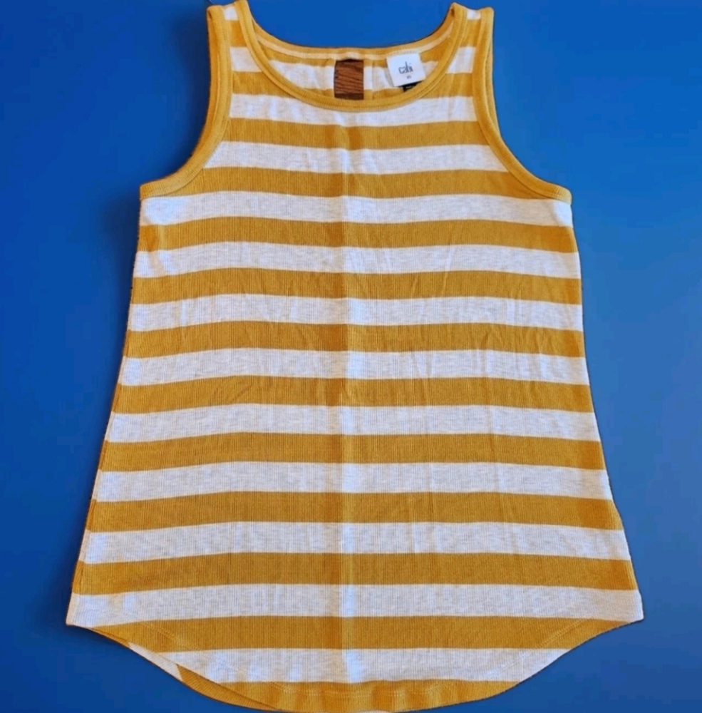 CAbi Liner tank top Size XS Colors mustard and oatmeal grey